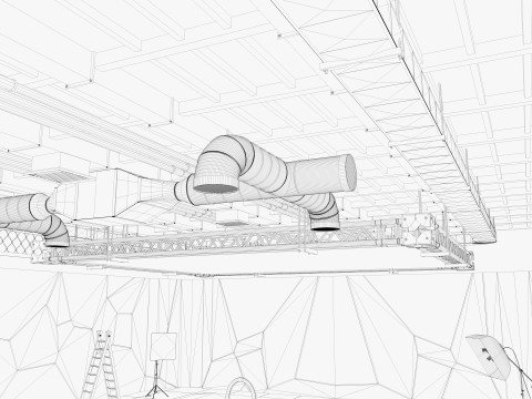 Hangar Photo Studio Scene 3D Model