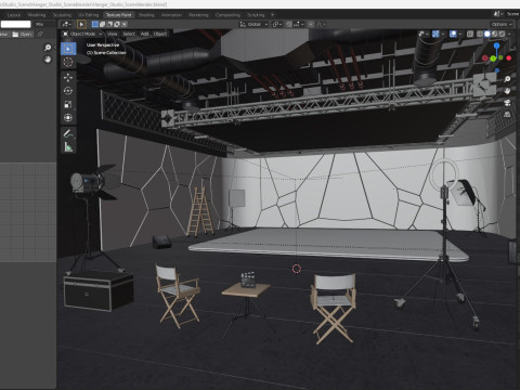Hangar Photo Studio Scene 3D Model