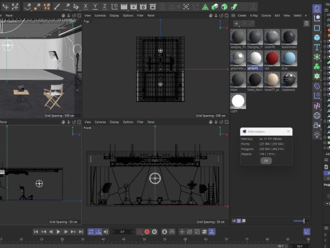 Hangar Photo Studio Scene 3D Model