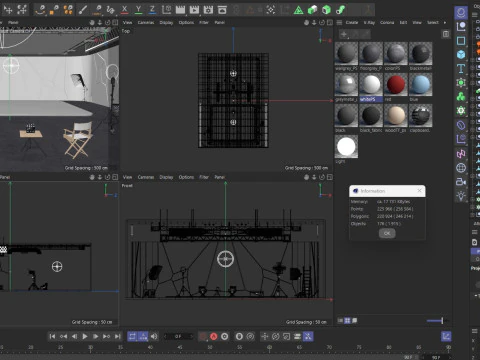 Hangar Photo Studio Scene 3D Model