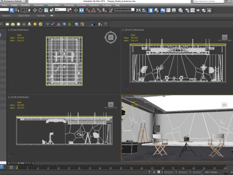 Hangar Photo Studio Scene 3D Model