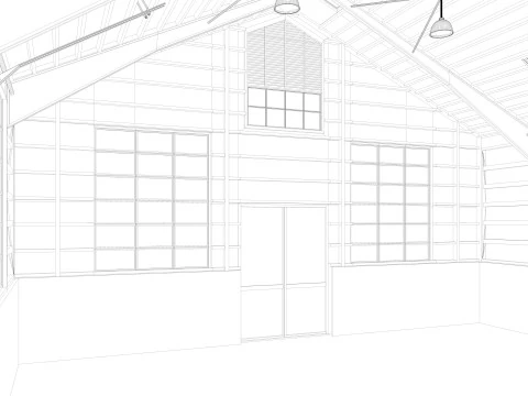 Horse Riding Hall 3D Model