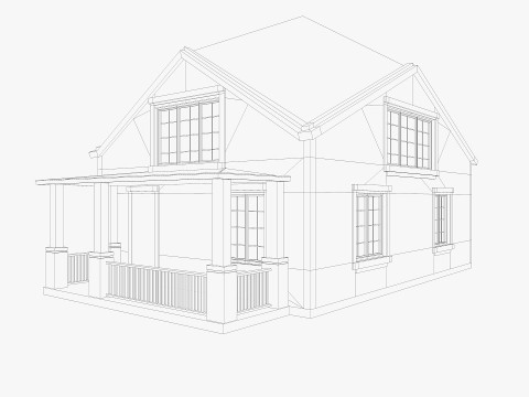 House Collection 12 House Low poly Model 3D
