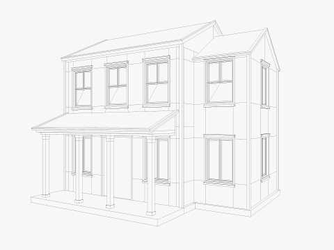 House Collection 12 House Low poly Model 3D
