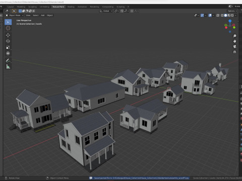 House Collection 12 House Low poly Model 3D