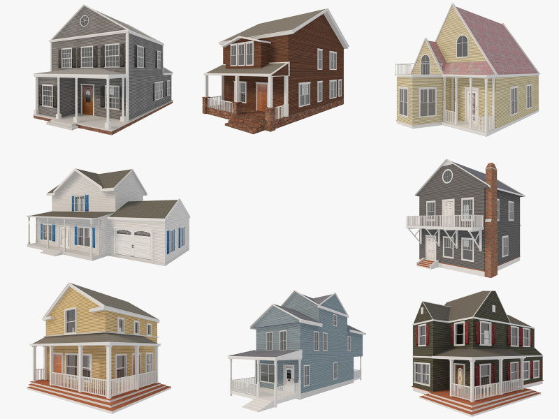 House Collection 2 3D मॉडल .c4d .max .obj .3ds .fbx .stl .blend 