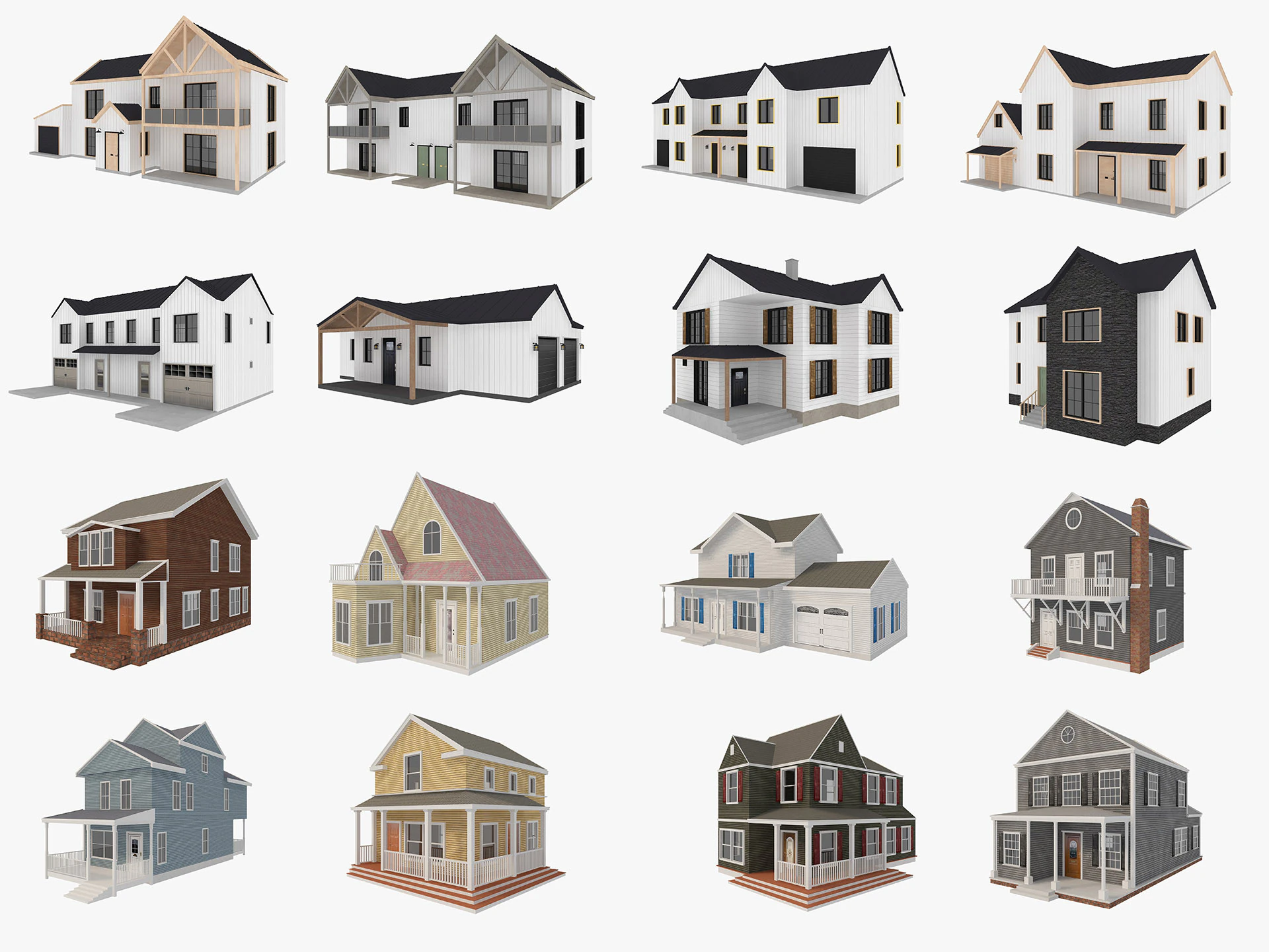 House Collection 3 3D Model .c4d .max .obj .3ds .fbx .stl .blend 