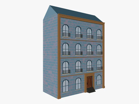 Cartoon Building 6 Low-poly 3D Model