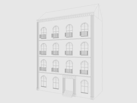 Cartoon Building 6 Low-poly 3D Model