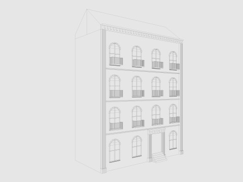 Cartoon Building 6 Low-poly Model 3D