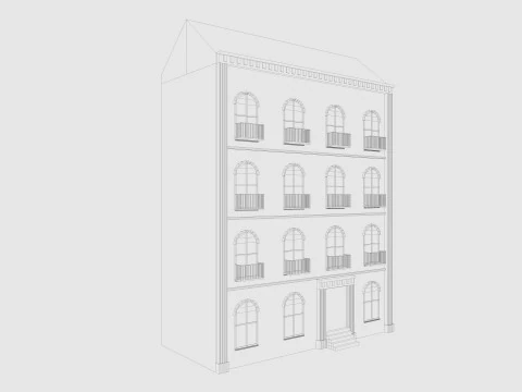 Cartoon Building 6 Low-poly 3D Model