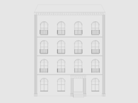 Cartoon Building 6 Low-poly Model 3D