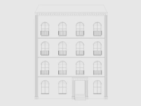 Cartoon Building 6 Low-poly 3D Model