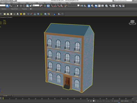 Cartoon Building 6 Low-poly Model 3D