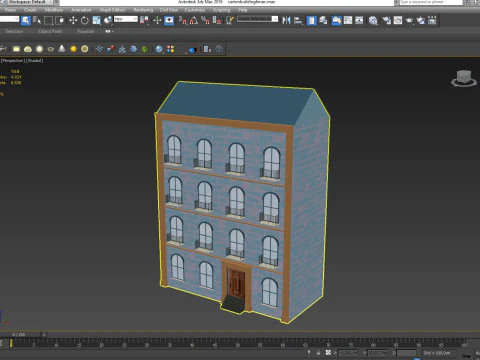 Cartoon Building 6 Low-poly 3D Model