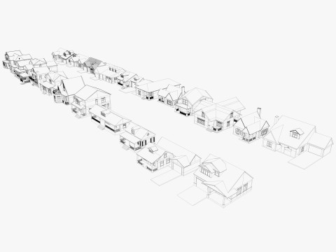 House Collection 24 Low Poly 3Dモデル