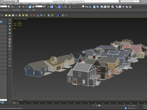 House Collection 24 Low Poly 3Dモデル