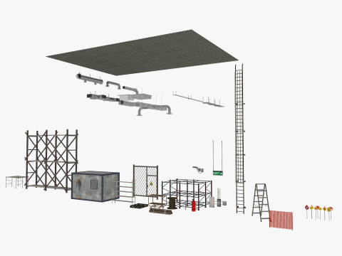 Industrial warehouse pack 3D Model