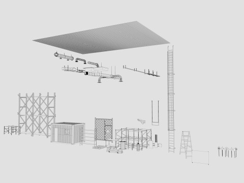 Industrial warehouse pack 3D Model