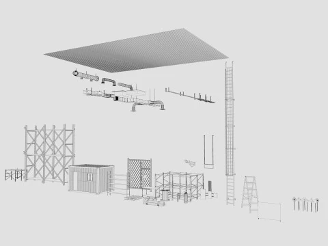 Pacote de armaz&eacute;m industrial Modelo 3D
