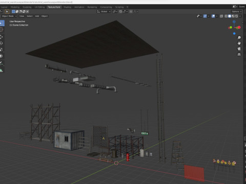Industrial warehouse pack 3D Model