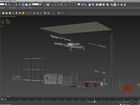 Industrial warehouse pack 3D Model