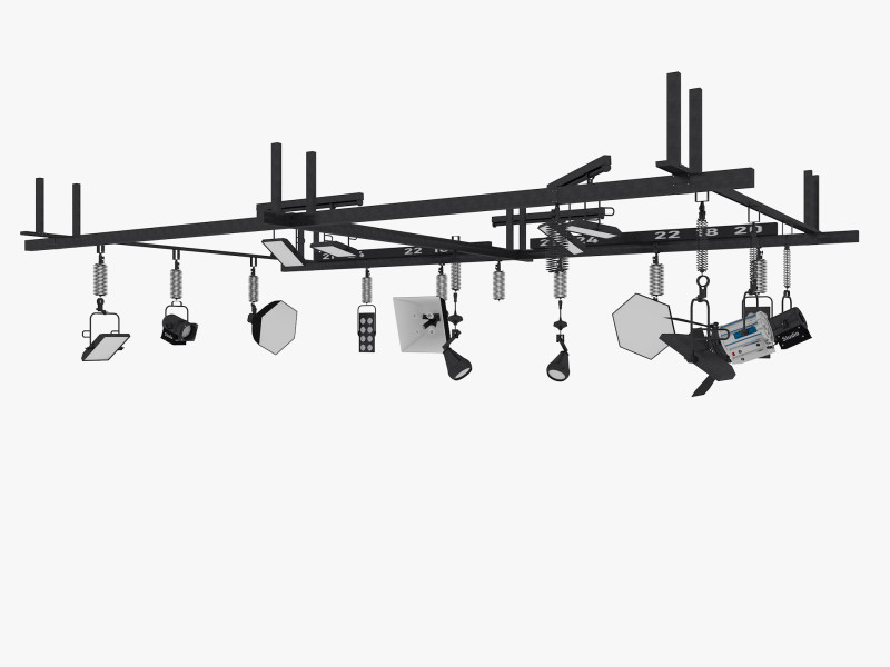 Light Ceiling Rail Model 3D .c4d .max .obj .3ds .fbx .stl .blend 