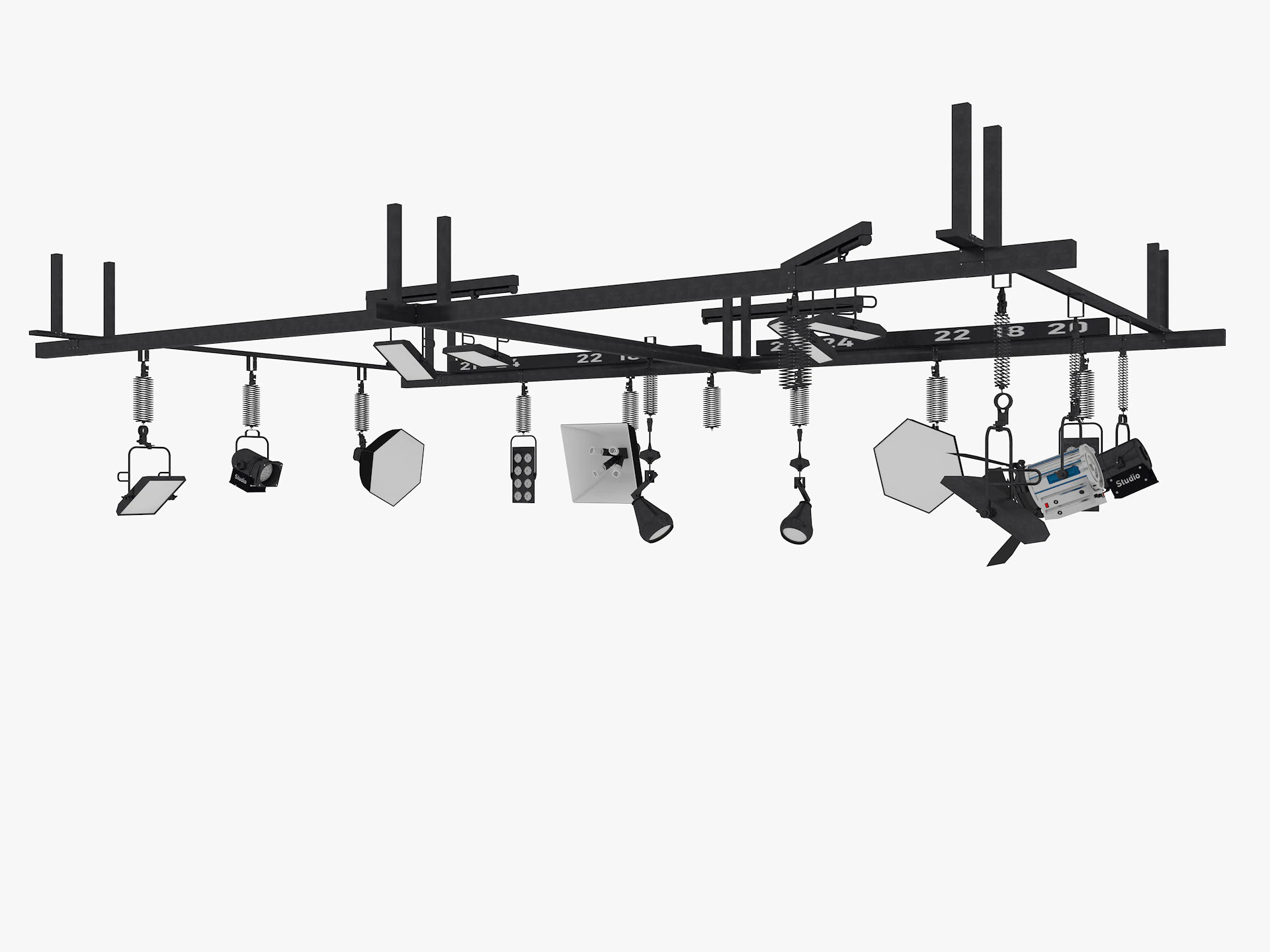 Light Ceiling Rail 3D Model .c4d .max .obj .3ds .fbx .stl .blend 