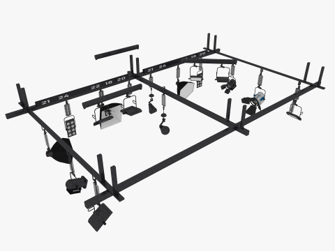 Light Ceiling Rail Model 3D