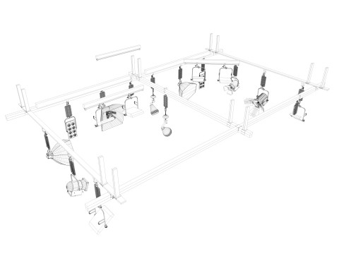 Light Ceiling Rail Model 3D