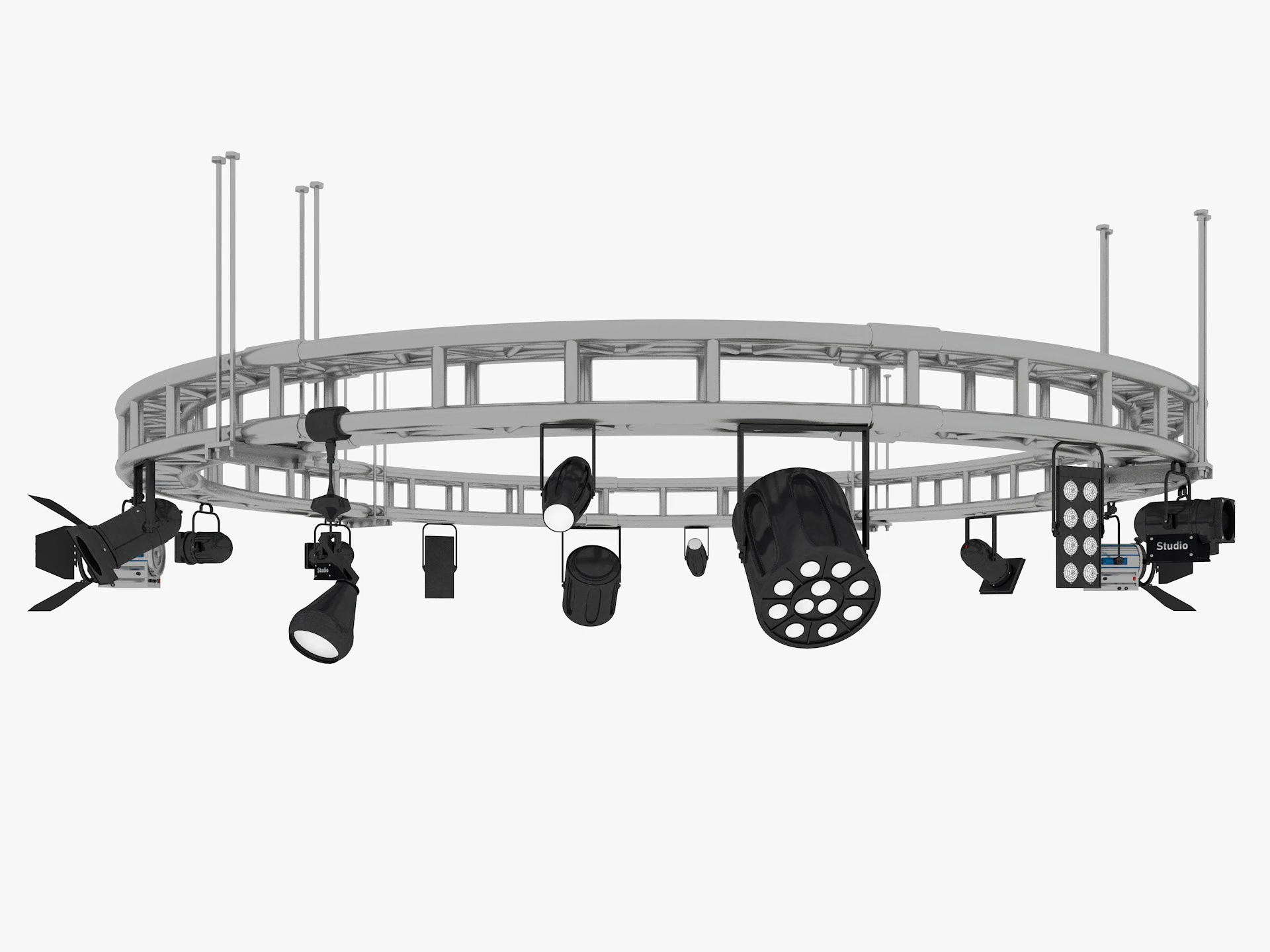 Light Truss 5 3D Model .c4d .max .obj .3ds .fbx .stl .blend