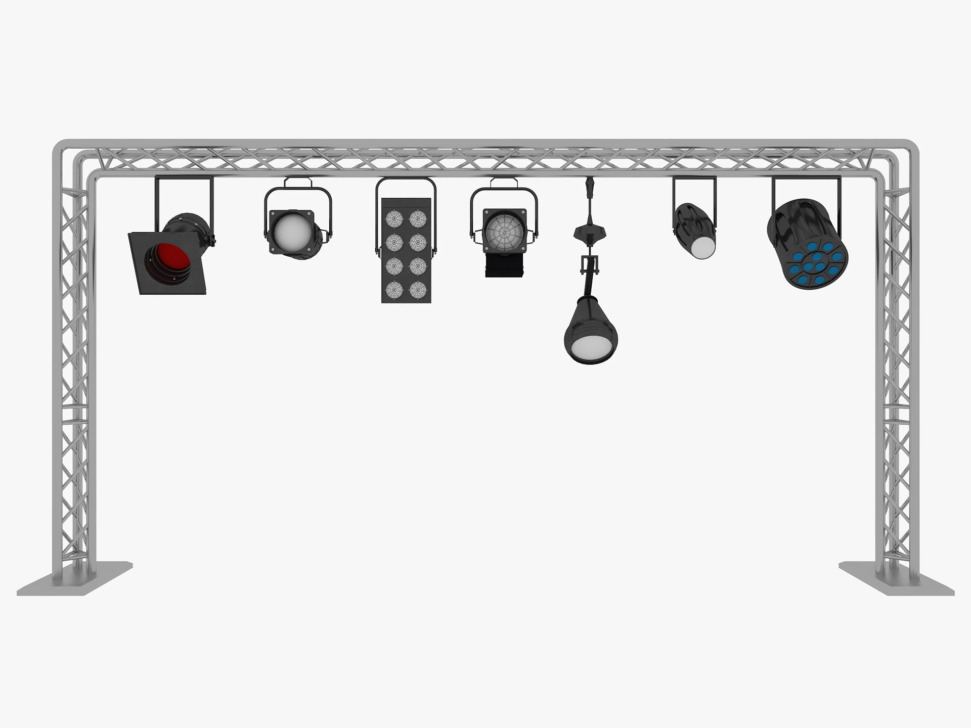 Light Truss 7 3D Model .c4d .max .obj .3ds .fbx .stl .blend 