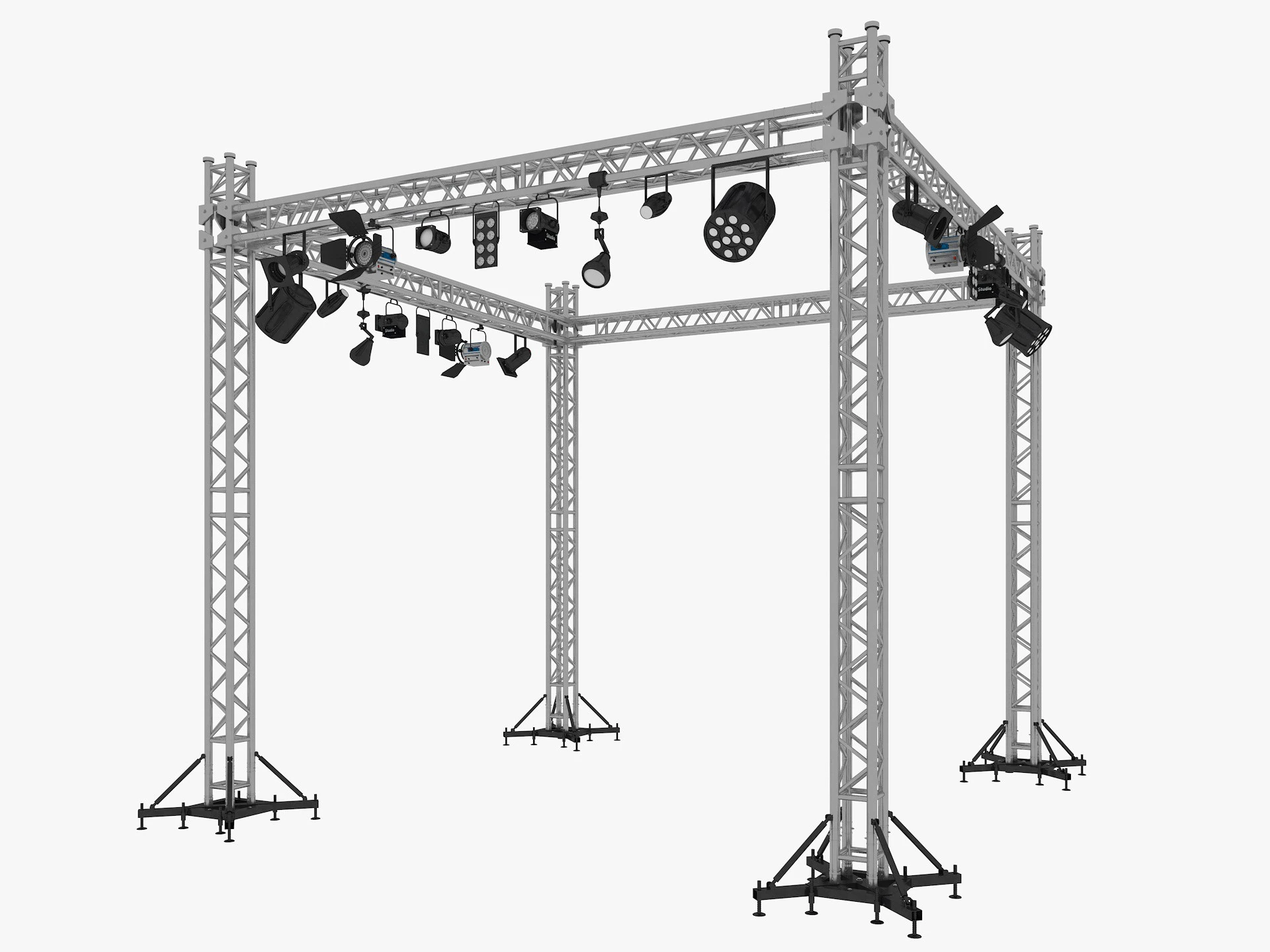 Light Truss 8 3D Model .c4d .max .obj .3ds .fbx .stl .blend 
