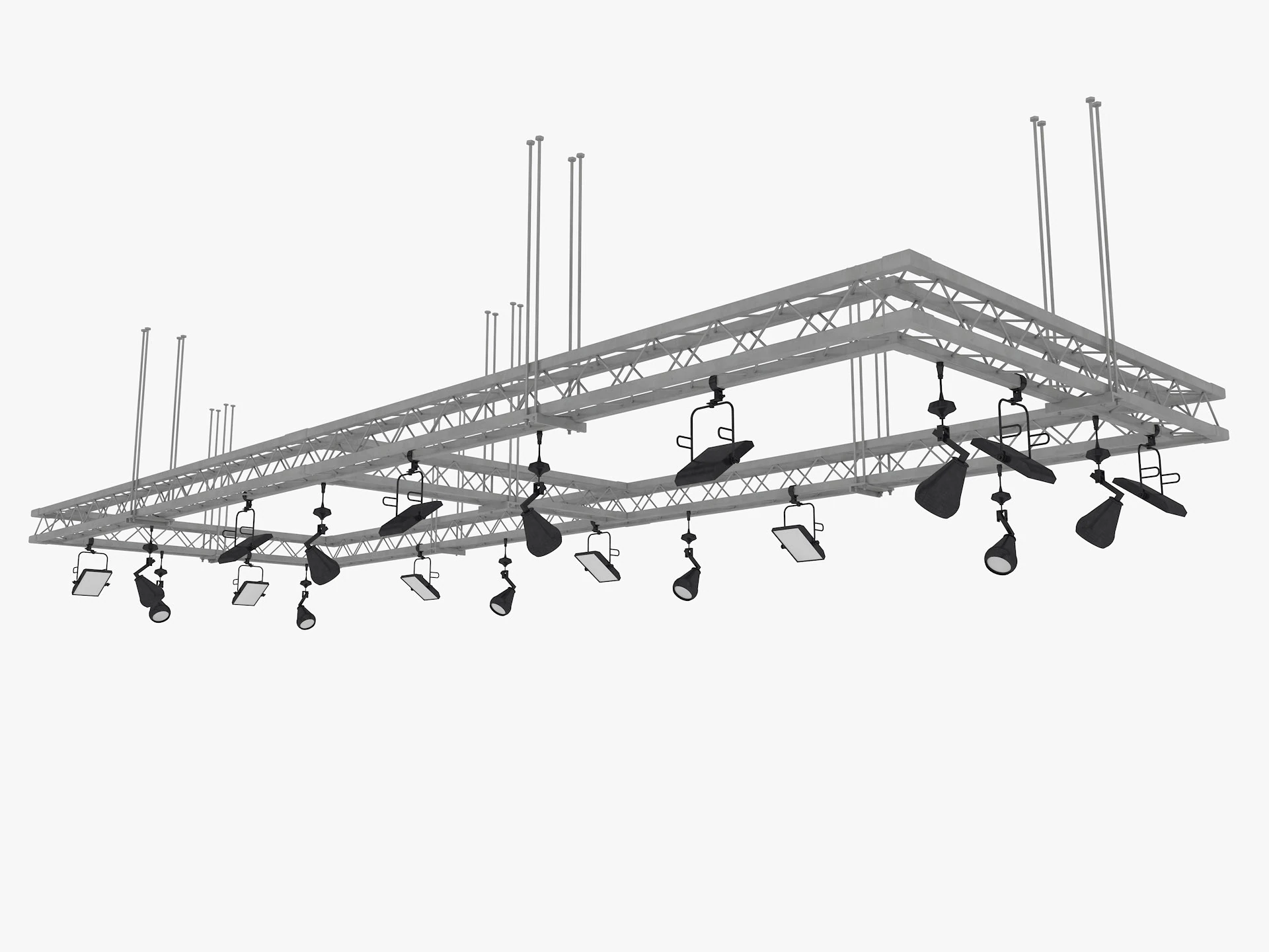Light Truss 3D Model .c4d .max .obj .3ds .fbx .stl .blend 