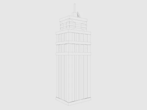 Cartoon skyscraper building 1 low poly 3D Model