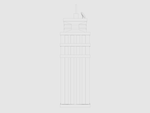 Cartoon skyscraper building 1 low poly Modelo 3D