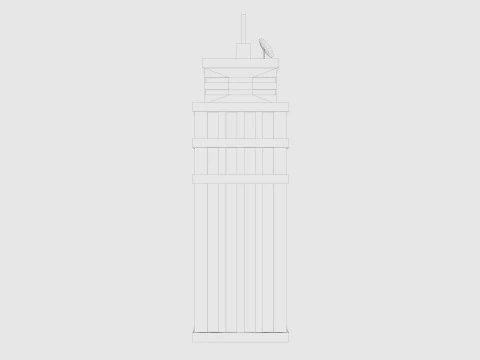 Cartoon skyscraper building 1 low poly 3D Model