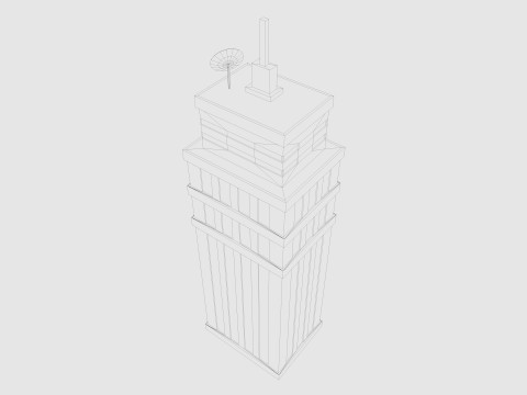 Cartoon skyscraper building 1 low poly Modelo 3D