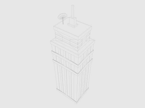 Cartoon skyscraper building 1 low poly 3D Model
