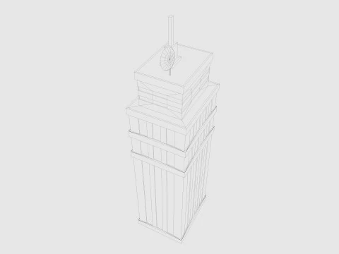 Cartoon skyscraper building 1 low poly 3D Model