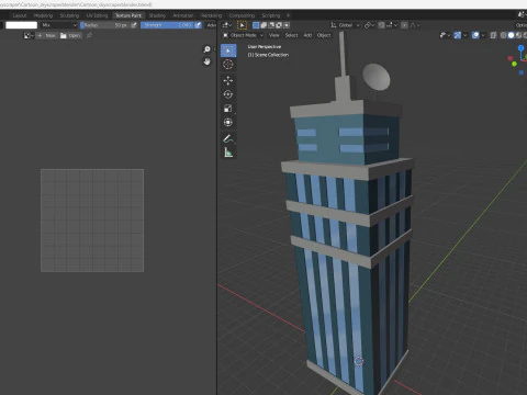 Cartoon skyscraper building 1 low poly 3D Model