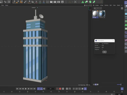 Cartoon skyscraper building 1 low poly 3D Model