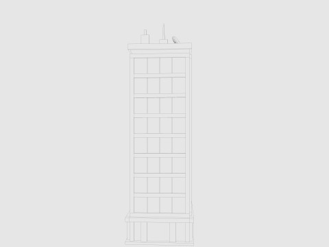 Cartoon skyscraper building 2 Low-poly 3D Model