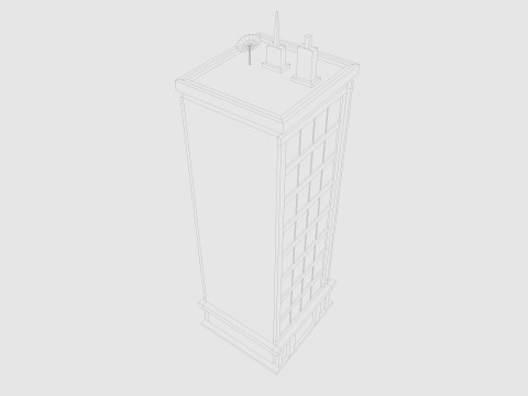 Cartoon skyscraper building 2 Low-poly 3D Model