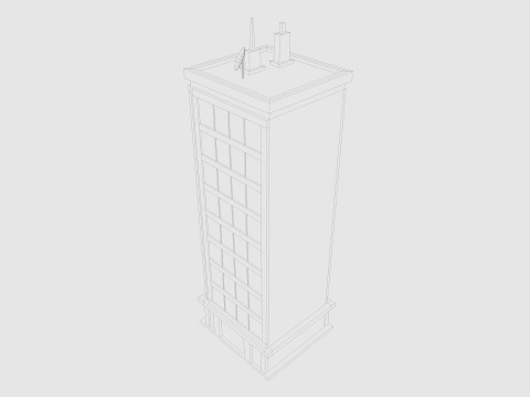 Cartoon skyscraper building 2 Low-poly 3D Model