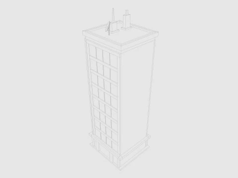Cartoon skyscraper building 2 Low-poly 3D Model
