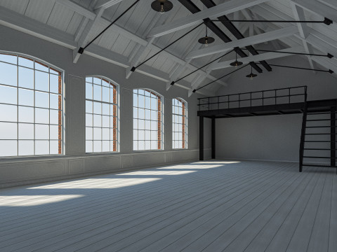 Loft interior Scene 3D Model