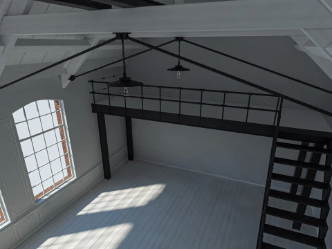 Loft interior Scene 3D Model