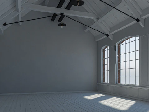 Loft interior Scene 3D Model