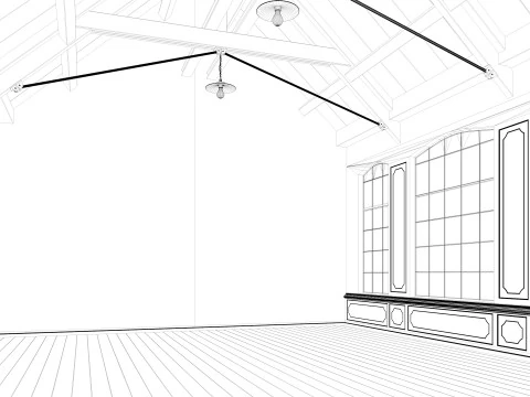 Loft interior Scene 3D Model